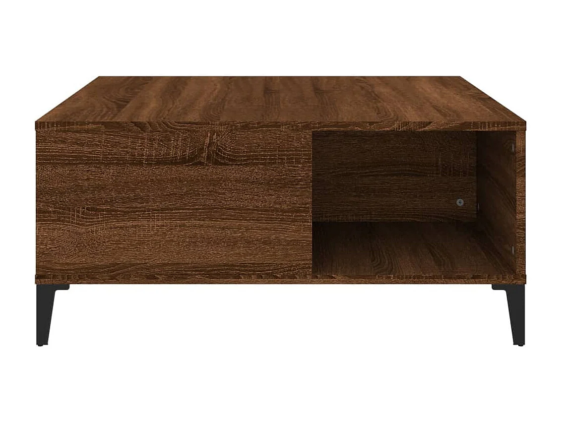Mesa de centro madera contrachapada roble marrón 80x80x36,5 cm