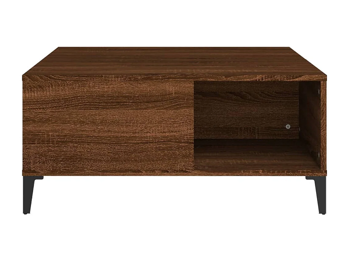 Mesa de centro madera contrachapada roble marrón 80x80x36,5 cm