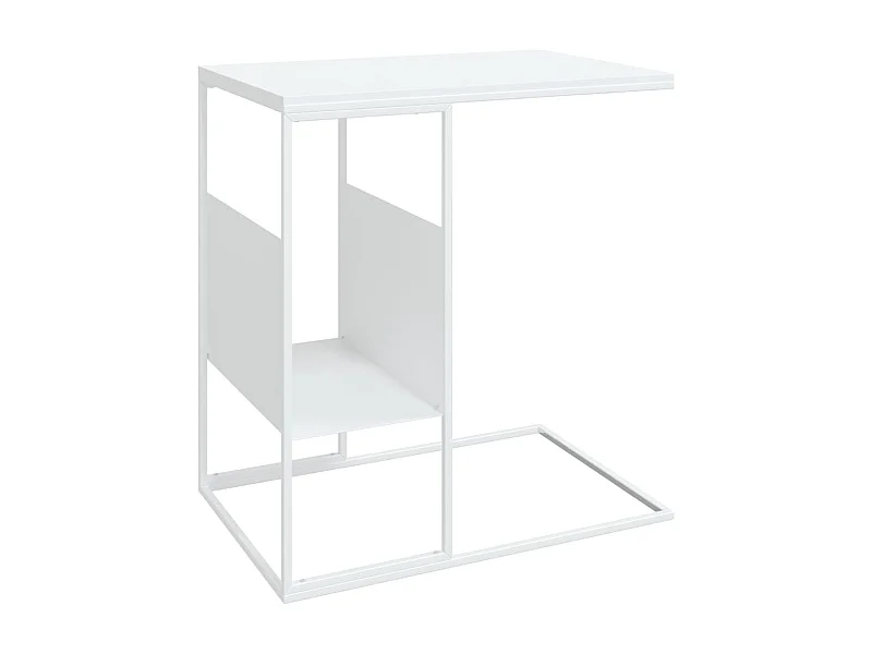 Table d'appoint Blanc 55x36x59,5 cm Bois d'ingénierie