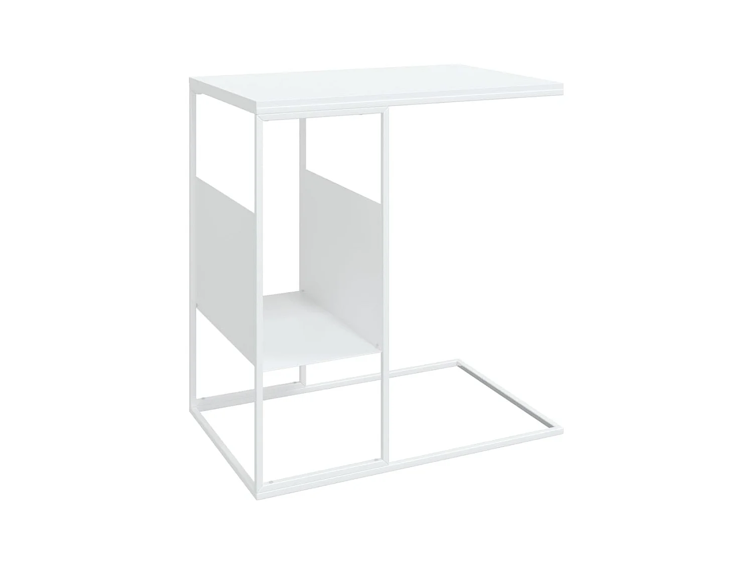Table d'appoint Blanc 55x36x59,5 cm Bois d'ingénierie