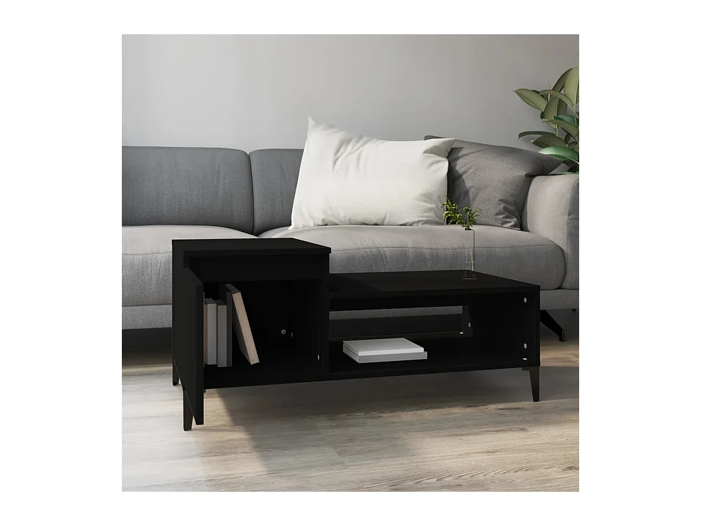 Table basse Noir 100x50x45 cm Bois d'ingénierie