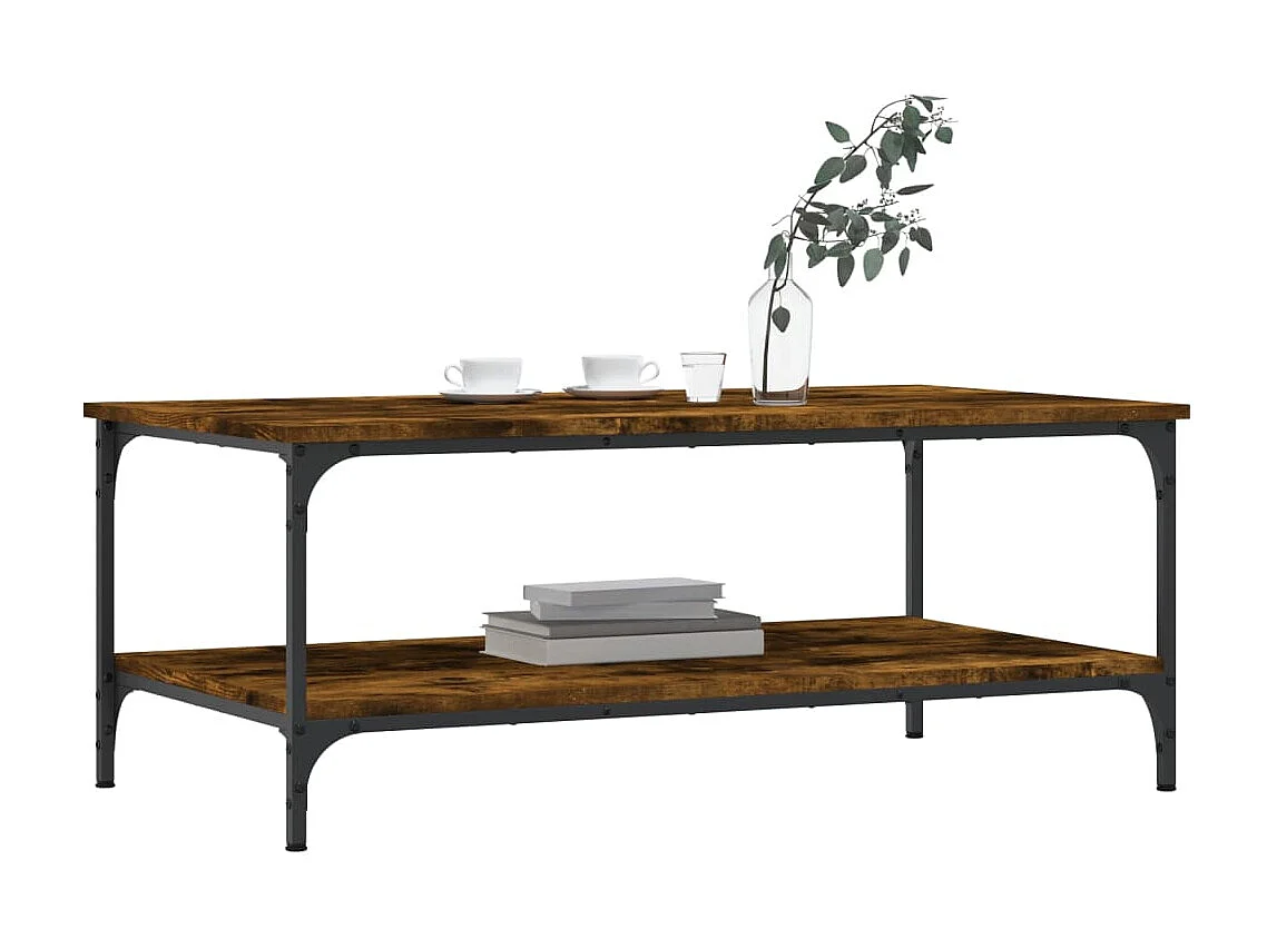 Table basse chêne fumé 100x55x40 cm bois d'ingénierie