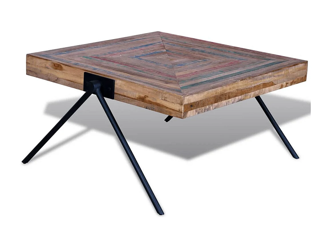 Salontafel met V-vormige poten gerecycled teakhout