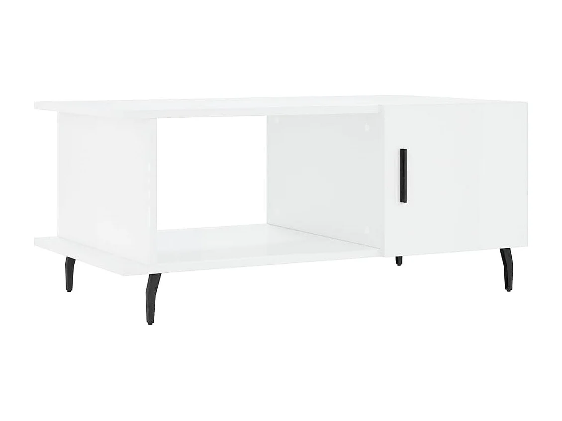 Mesa de centro 90x50x40 cm madeira processada branco brilhante