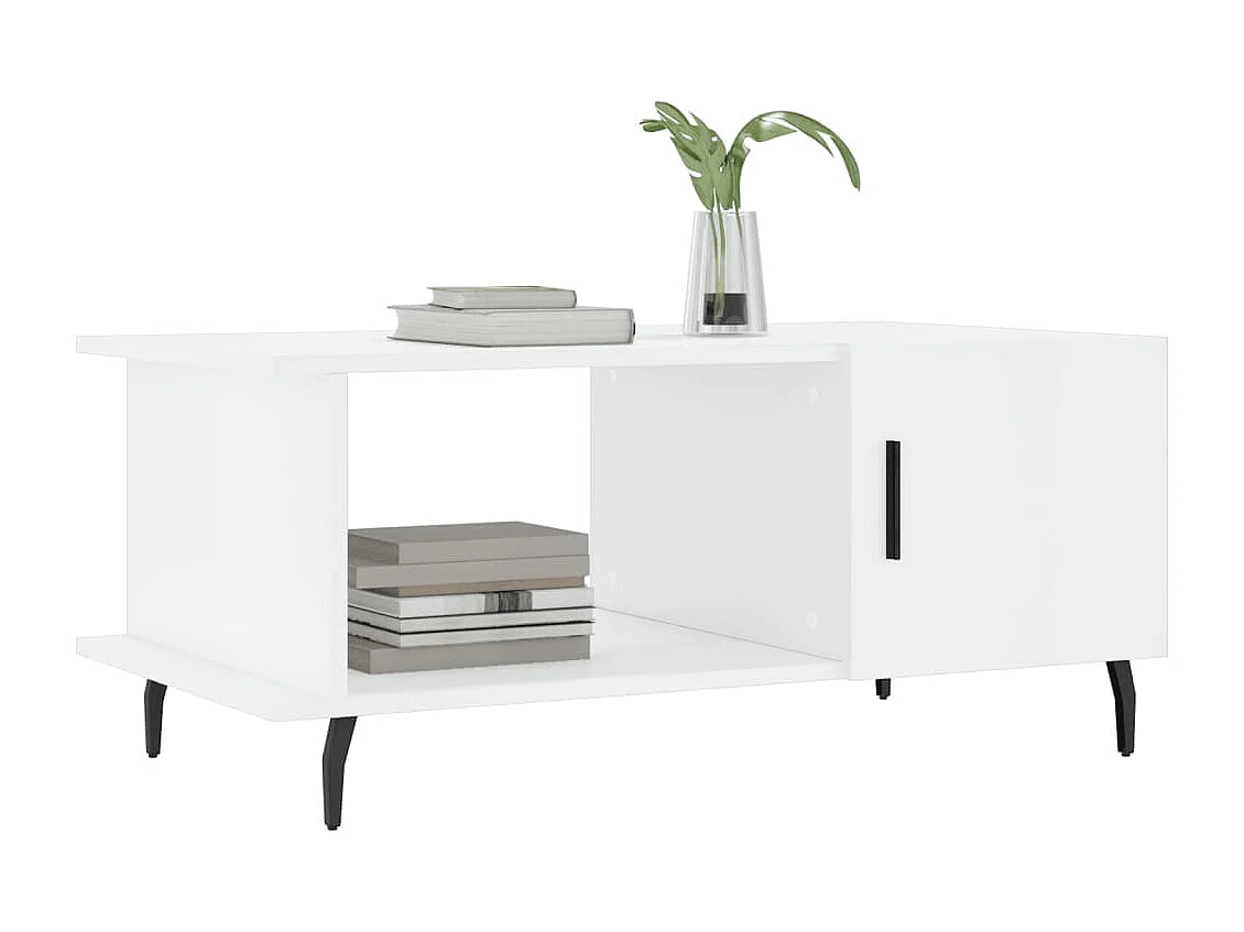 Mesa de centro 90x50x40 cm madeira processada branco brilhante