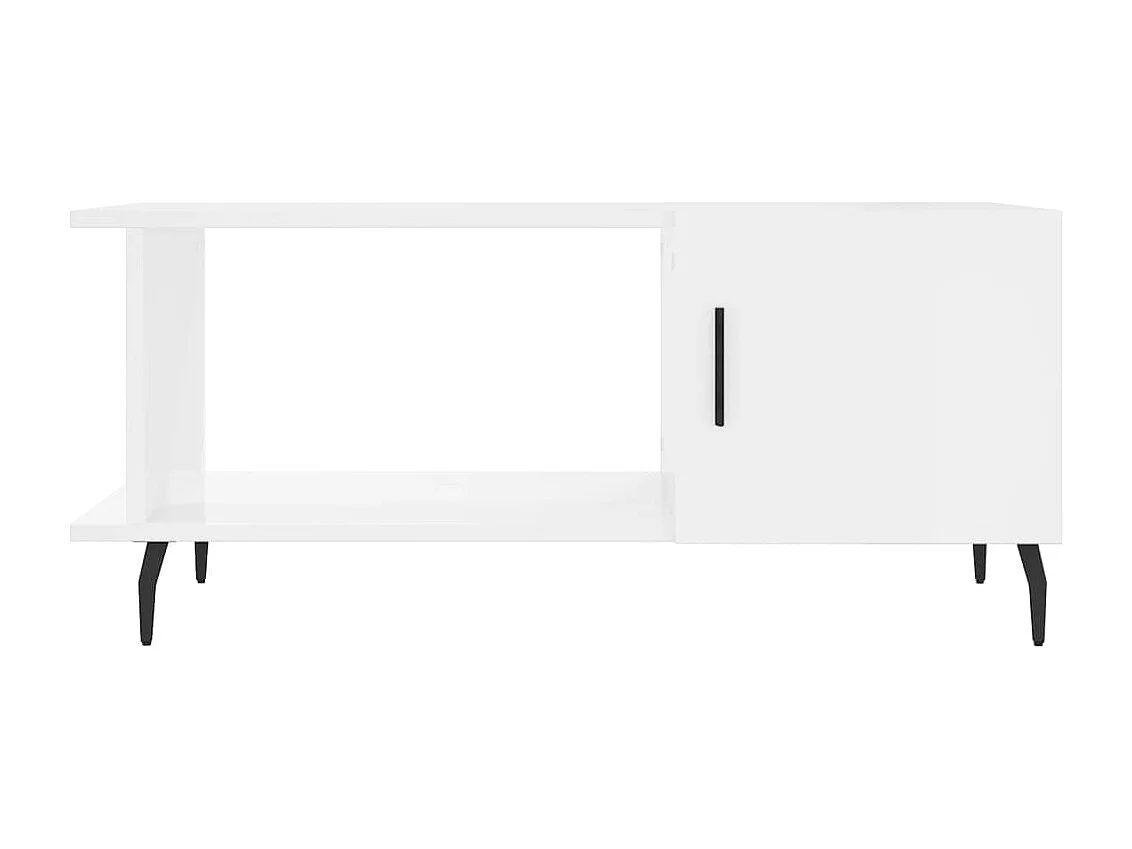 Mesa de centro 90x50x40 cm madeira processada branco brilhante