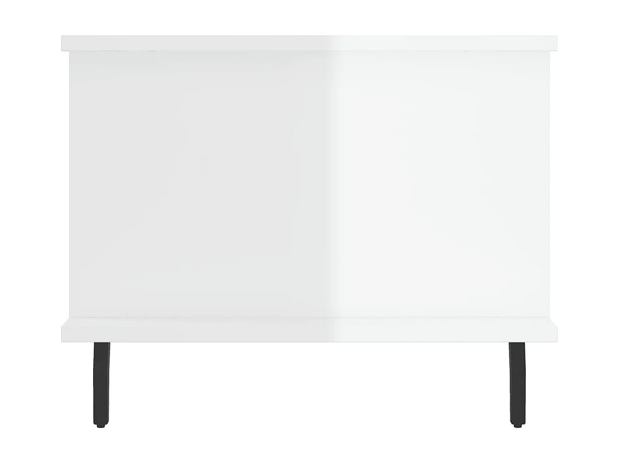 Mesa de centro 90x50x40 cm madeira processada branco brilhante