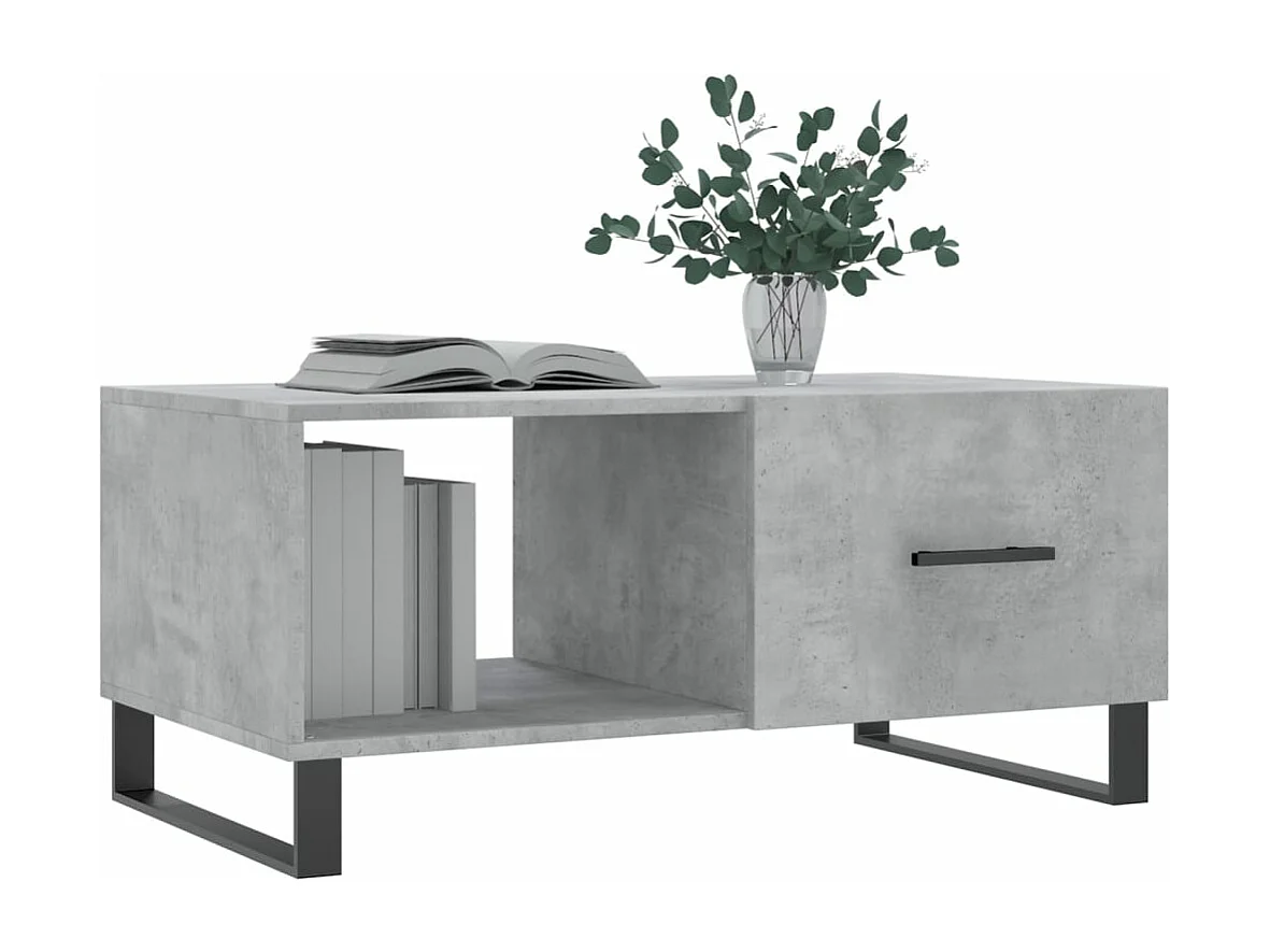 Salontafel 90x50x40 cm bewerkt hout betongrijs