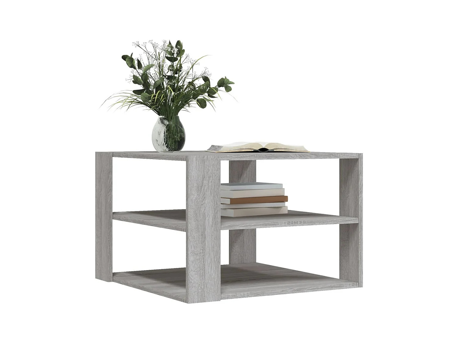 Table basse sonoma gris 59,5x59,5x40 cm bois d'ingénierie