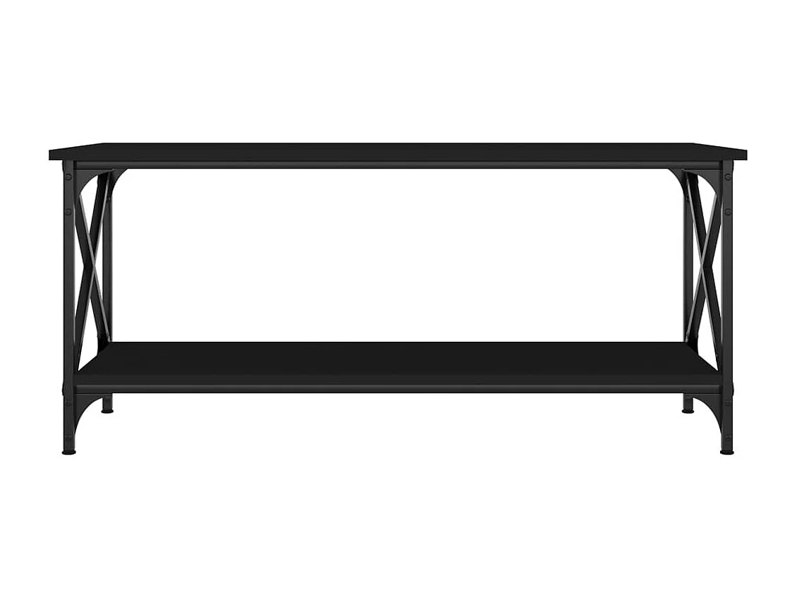 Table basse Noir 100x45x45 cm Bois d'ingénierie et fer