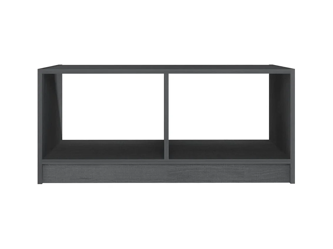 Mesa de centro 75x50x33,5 cm madeira de pinho maciça cinzento