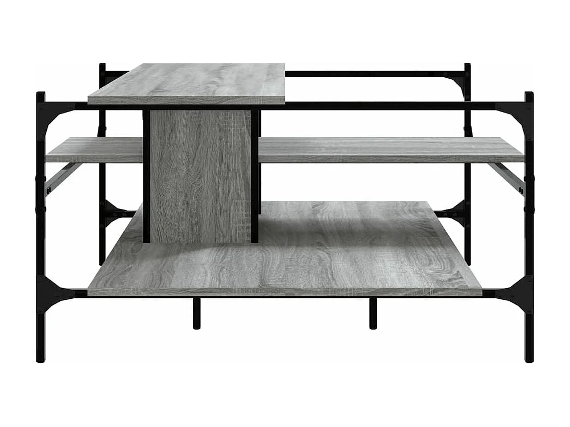 Salontafel 100x100x48,5 cm bewerkt hout grijs sonoma