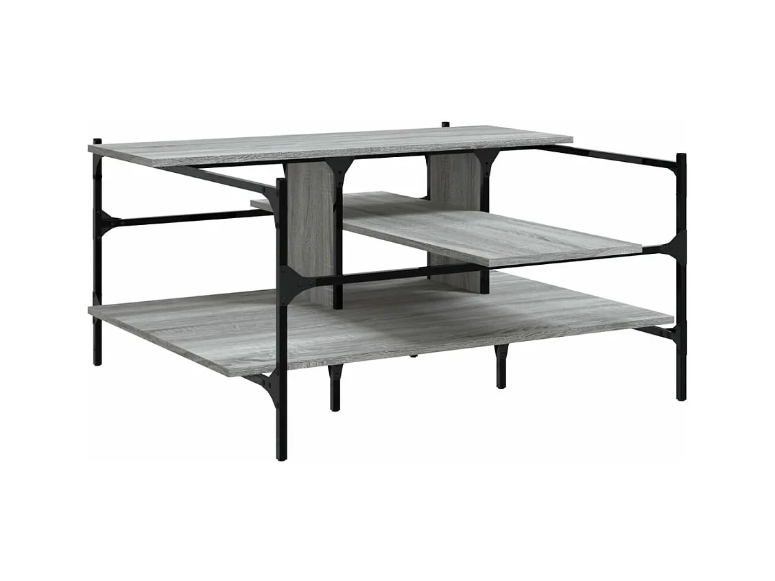Table basse sonoma gris 100x100x48,5 cm bois d'ingénierie