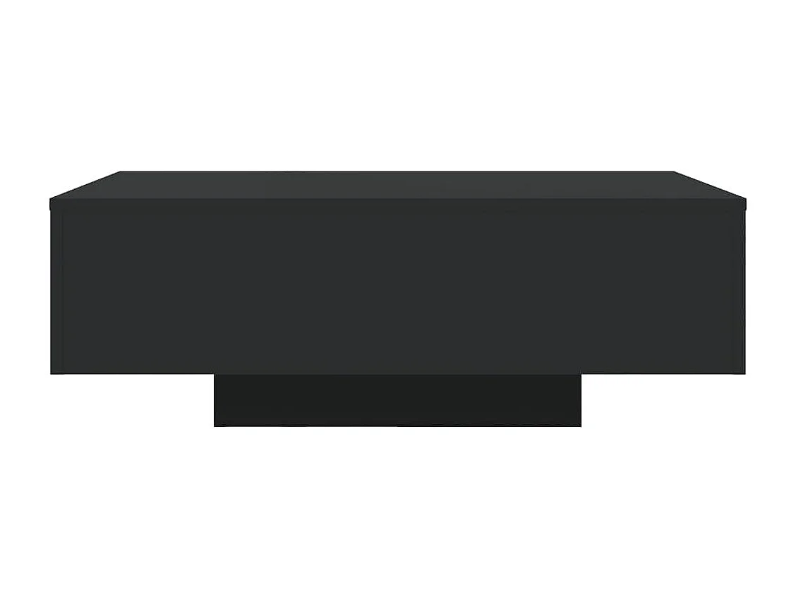 Table basse avec lumières LED noir 85x55x31 cm