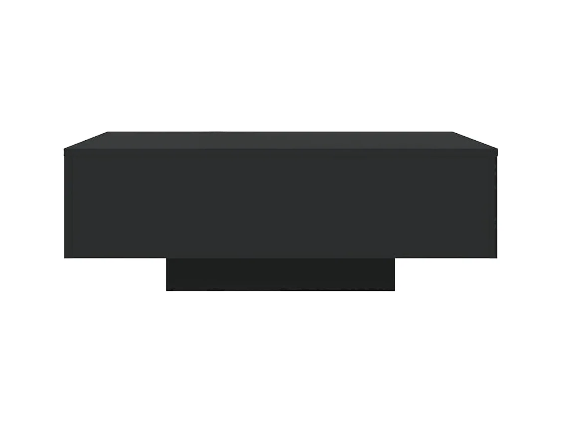 Table basse avec lumières LED noir 85x55x31 cm