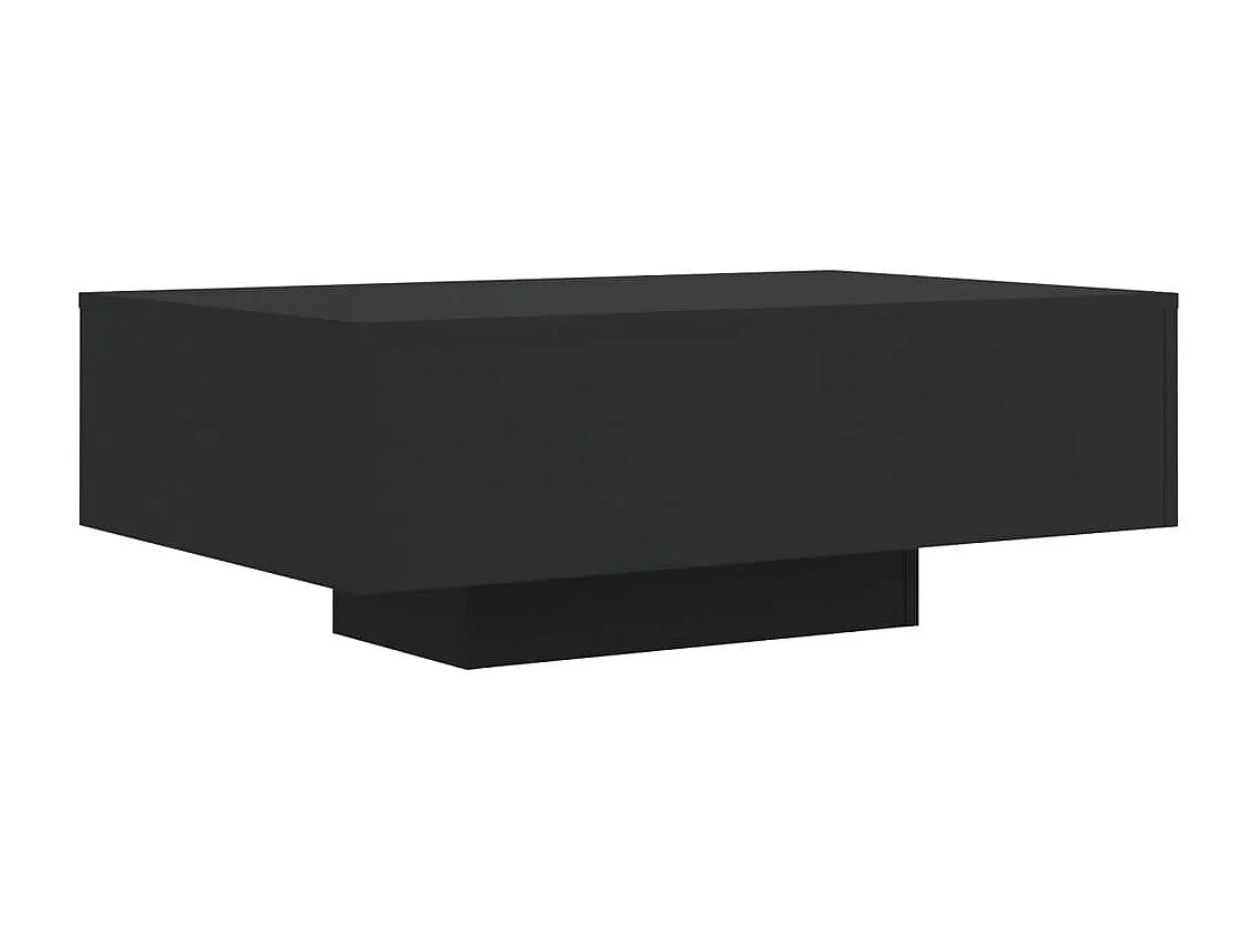Table basse avec lumières LED noir 85x55x31 cm