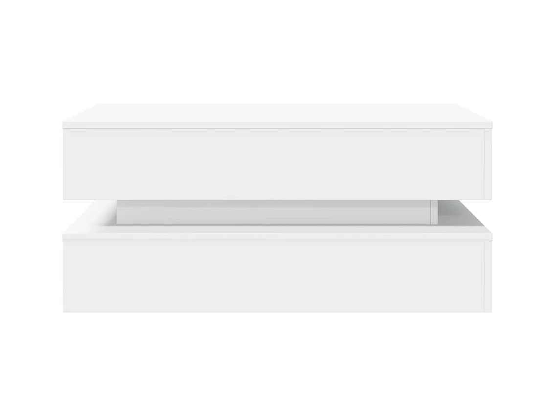 Table basse avec lumières LED blanc 90x50x40 cm