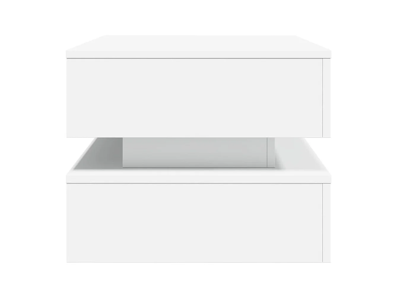 Table basse avec lumières LED blanc 90x50x40 cm