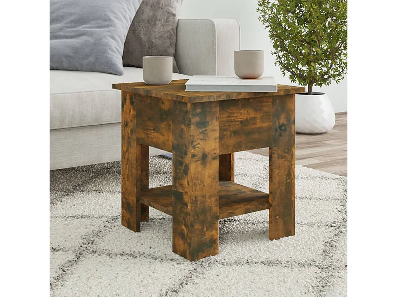 Table basse Chêne fumé 40x40x42 cm Bois d'ingénierie