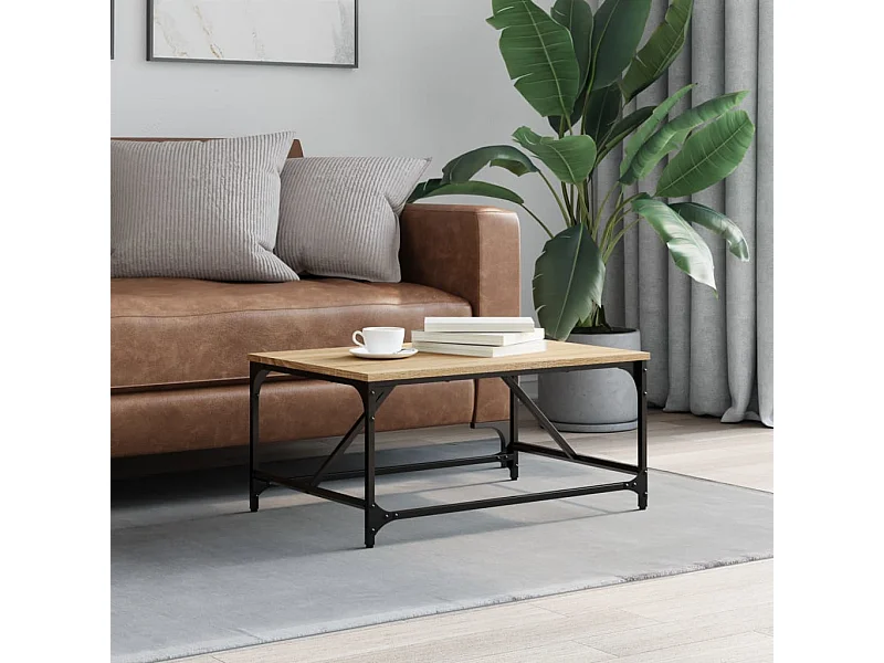 Mesa de centro madera de ingeniería roble Sonoma 75x50x35 cm