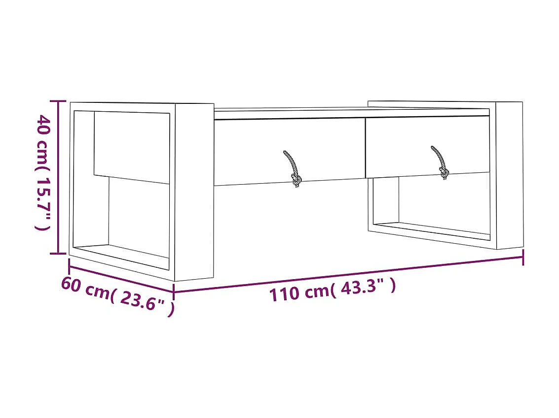 Table basse 110 x 60 x 40 cm Bois de teck massif