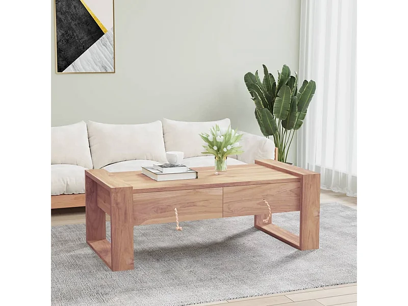 Mesa de centro 110x60x40 cm madeira de teca maciça