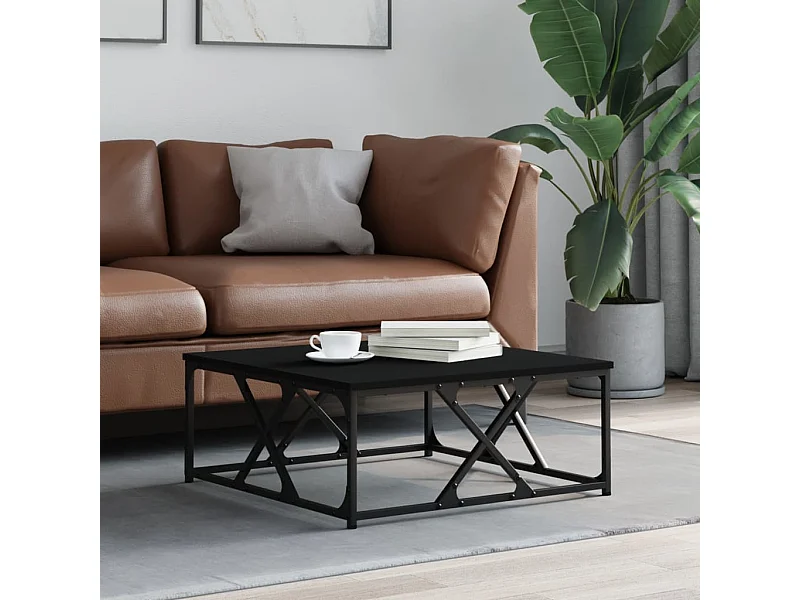 Table basse noir 70x70x30 cm bois d'ingénierie