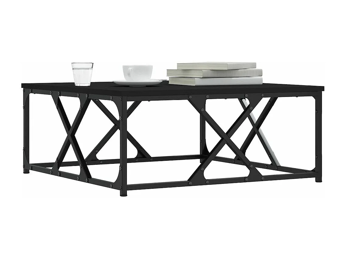 Table basse noir 70x70x30 cm bois d'ingénierie