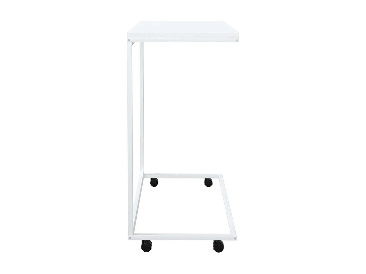 Table d'appoint avec roues Blanc 55x35x70 cm Bois d'ingénierie