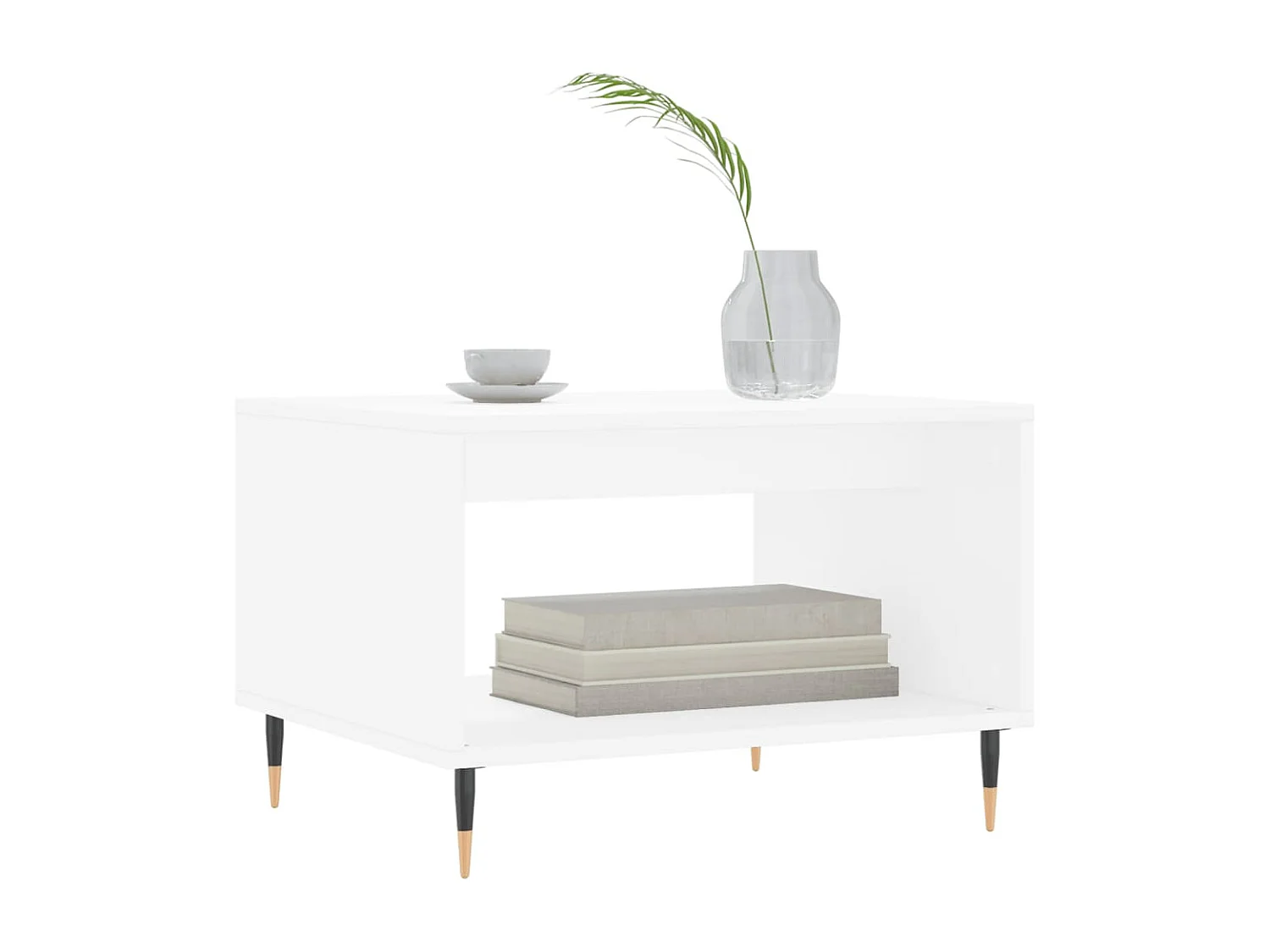 Table basse blanc 60x50x40 cm bois d'ingénierie