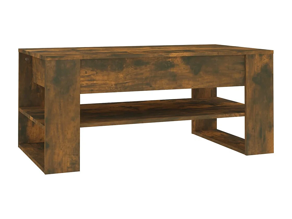 Table basse Chêne fumé 102x55x45 cm Bois d'ingénierie