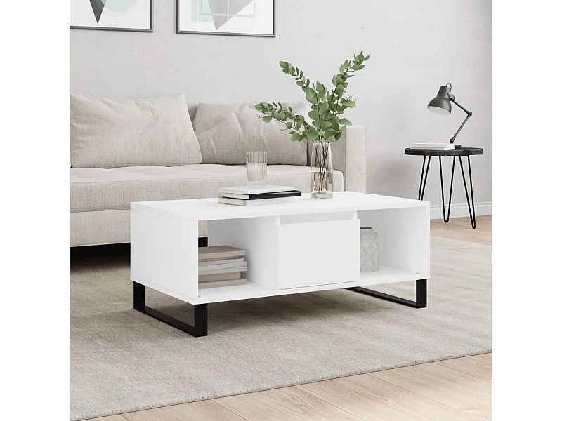 Mesa de centro 90x50x36,5 cm derivados de madeira branco