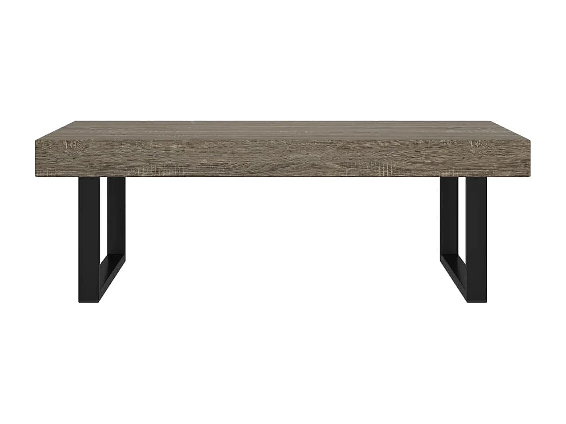 Table basse Gris et noir 120x60x40 cm MDF et fer