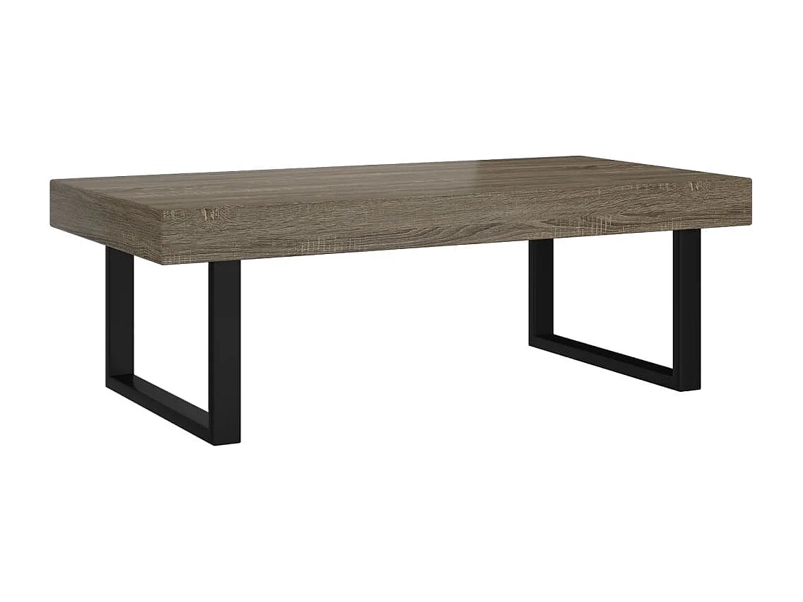 Table basse Gris et noir 120x60x40 cm MDF et fer