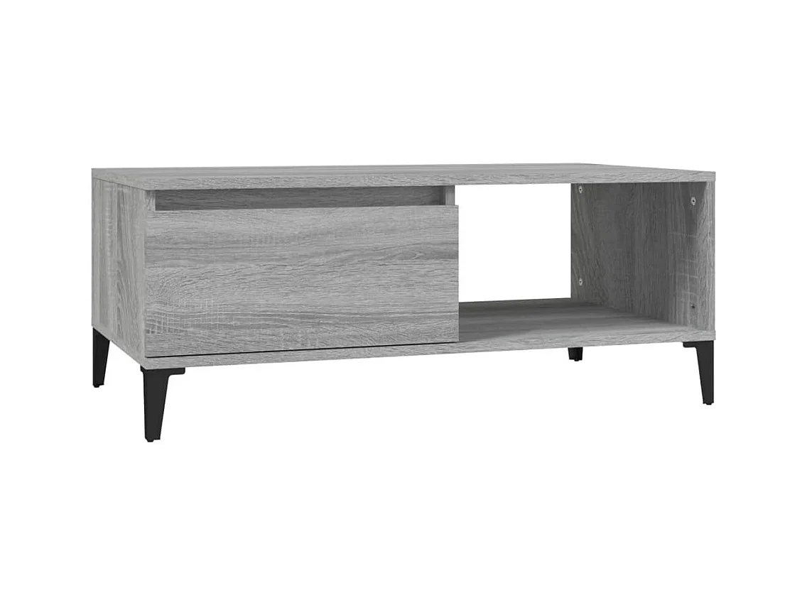 Table basse Sonoma gris 90x50x36,5 cm Bois d'ingénierie