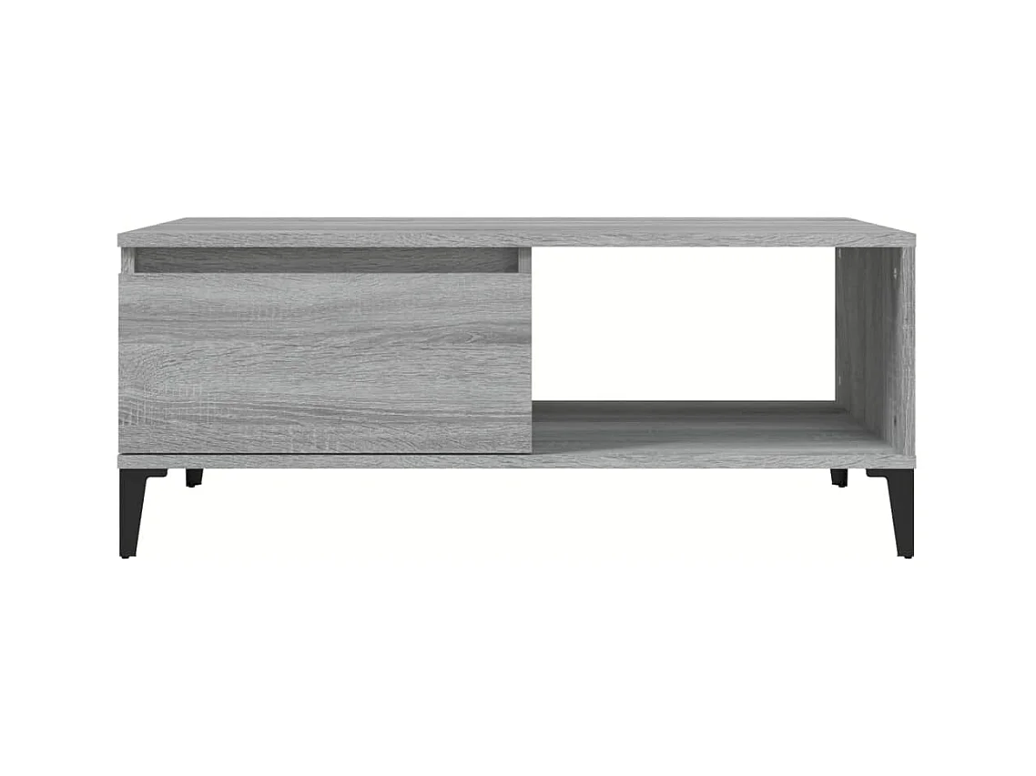 Table basse Sonoma gris 90x50x36,5 cm Bois d'ingénierie