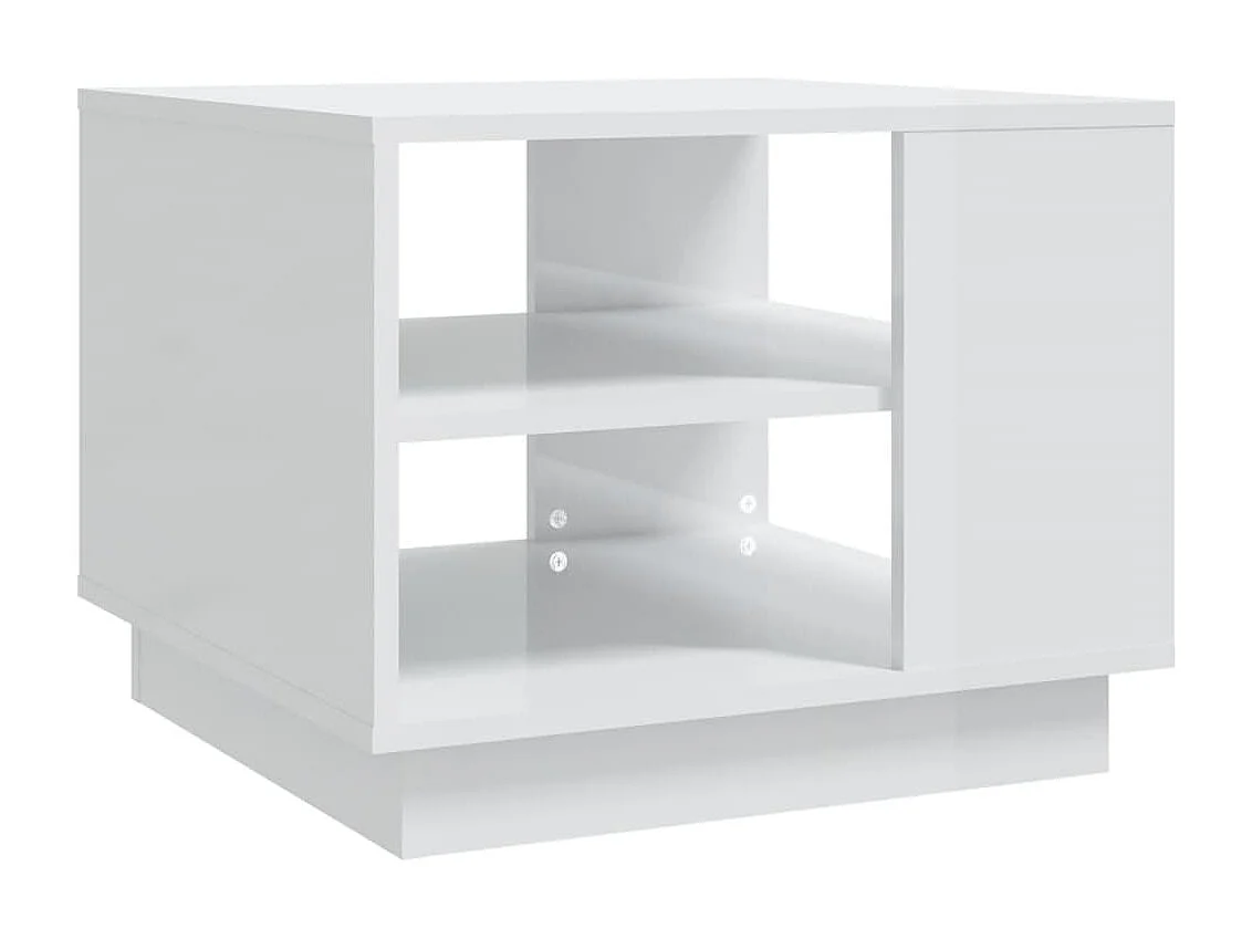 Table basse Blanc brillant 55x55x43 cm Aggloméré