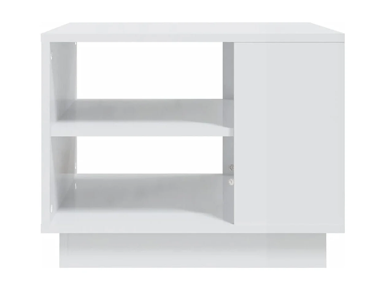 Table basse Blanc brillant 55x55x43 cm Aggloméré