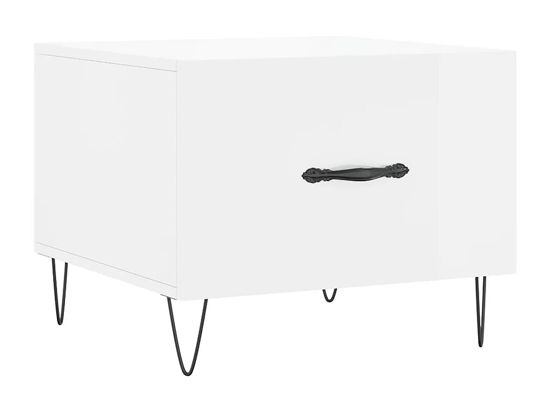 Table basse blanc brillant 50x50x40 cm bois d'ingénierie