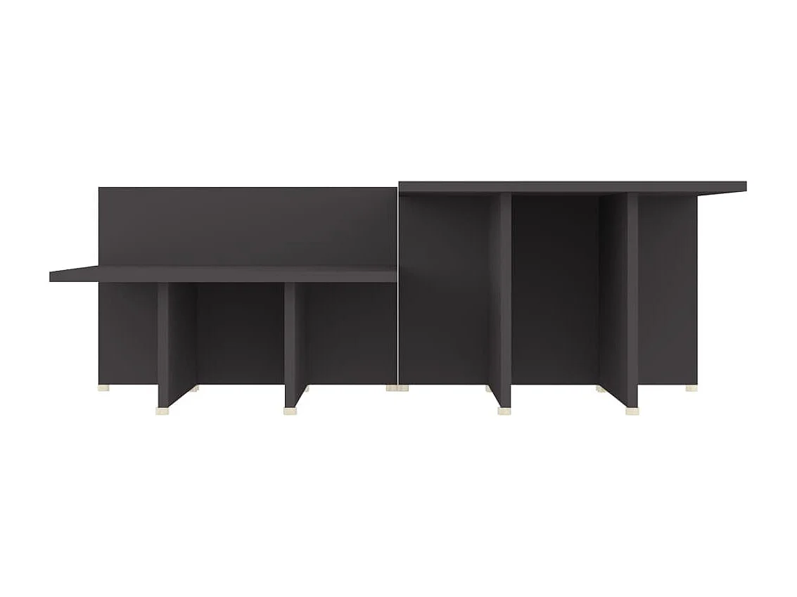 Mesa de centro 2 piezas madera contrachapada gris 111,5x50x33cm