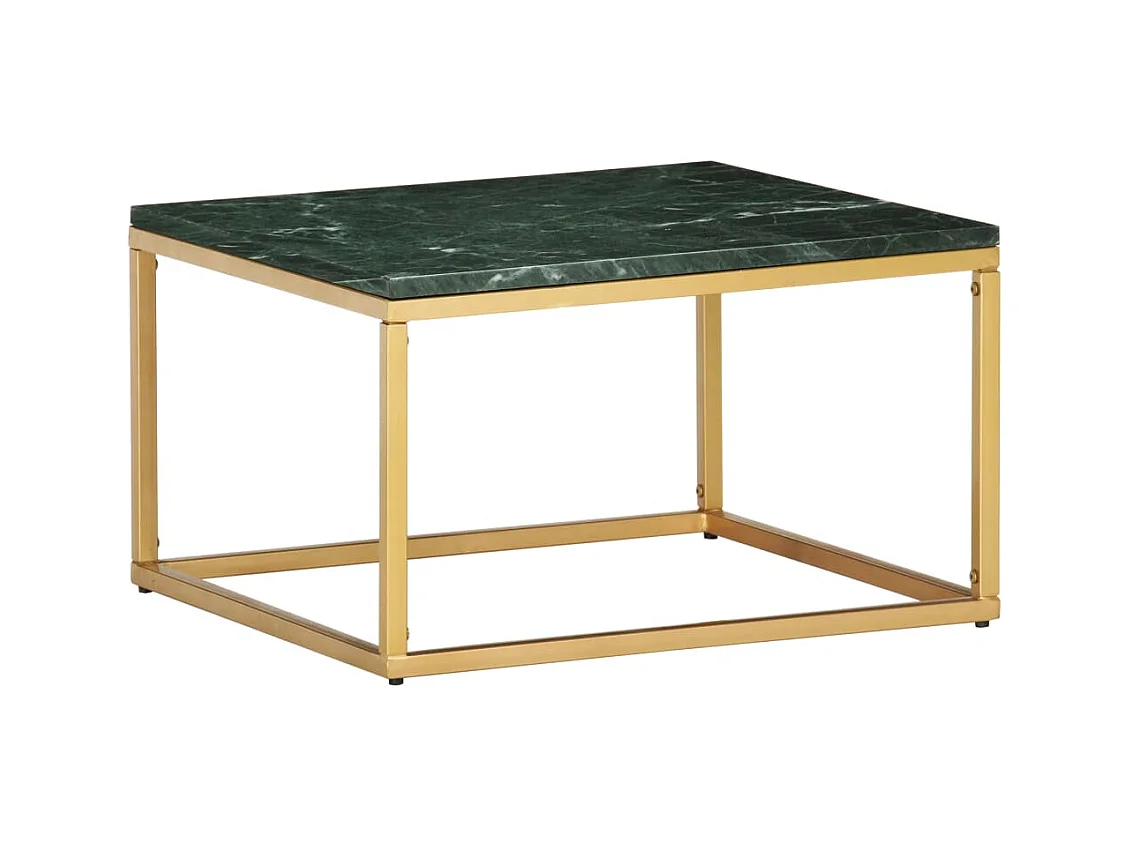 Table basse Vert 60x60x35 cm Pierre véritable et texture marbre