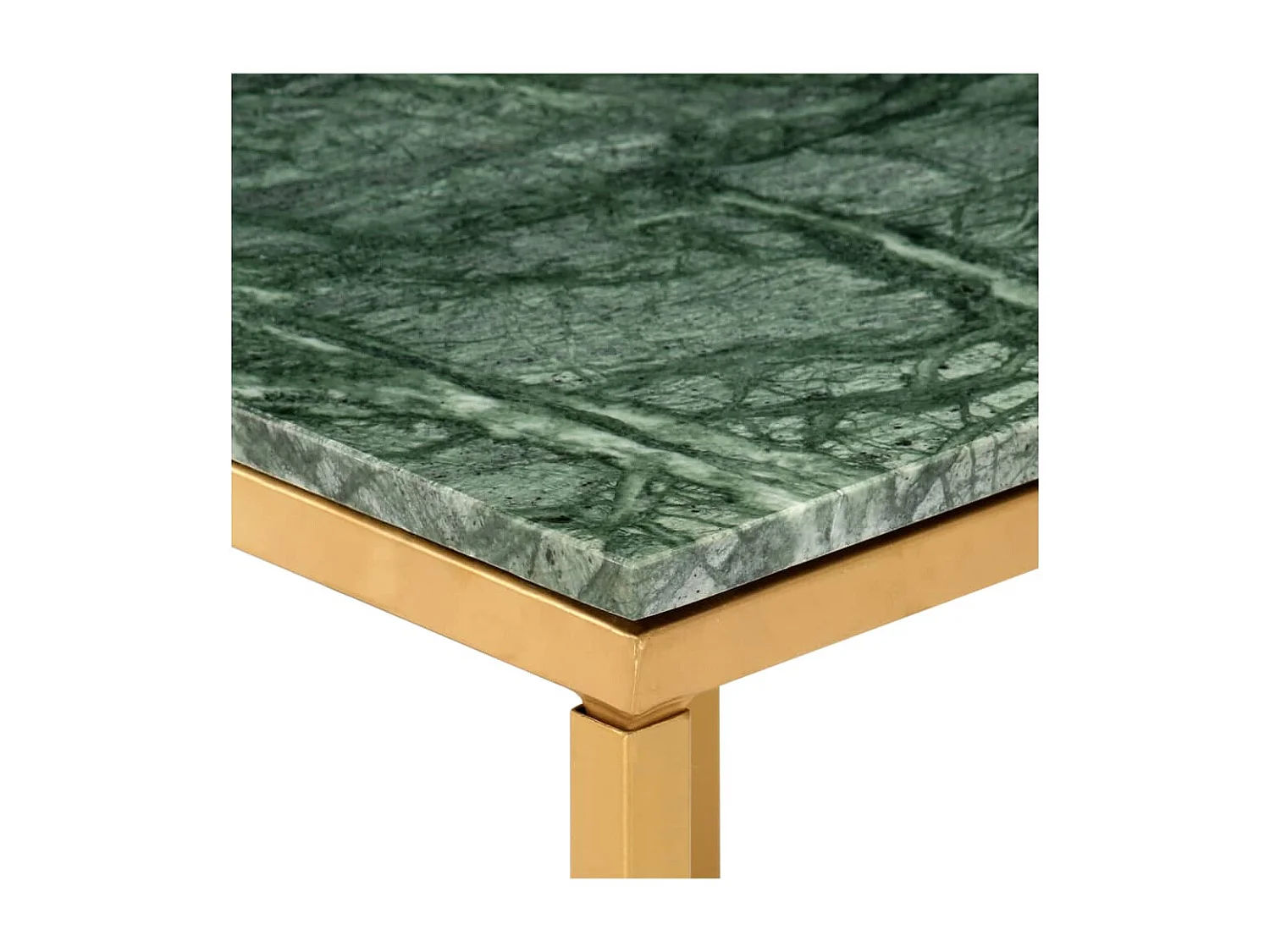 Table basse Vert 60x60x35 cm Pierre véritable et texture marbre