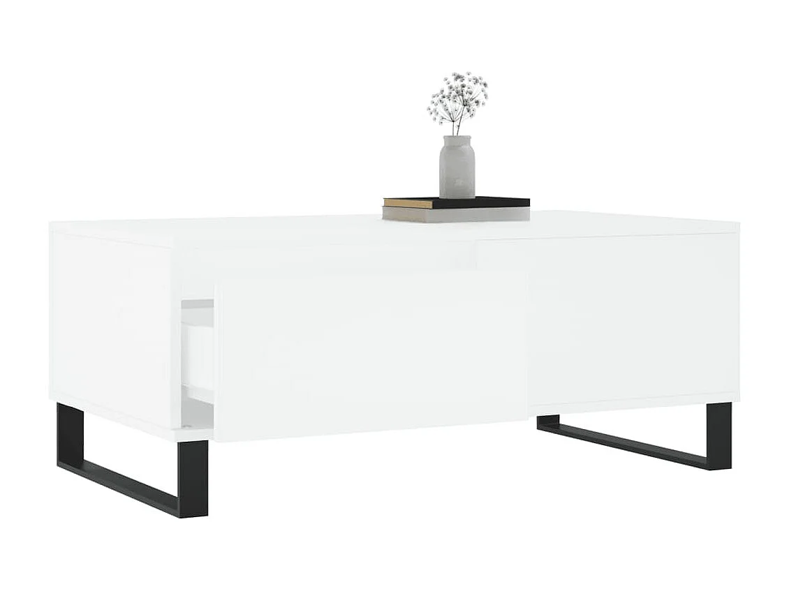 Table basse Blanc 90x50x36,5 cm Bois d'ingénierie