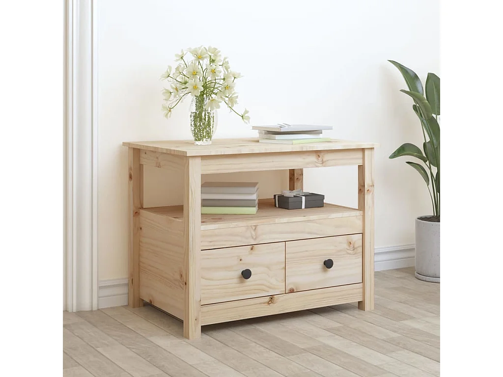 Table basse 71x49x55 cm Bois massif de pin