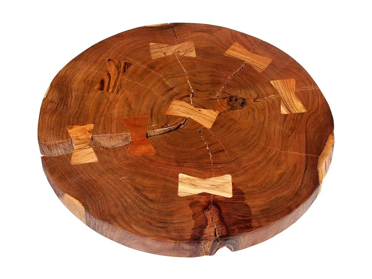 Mesa de centro de tronco madeira de acácia maciça (55-60)x40 cm