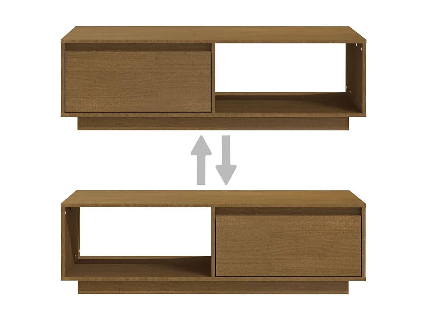 Table basse Marron miel 110x50x33,5 cm Bois de pin massif