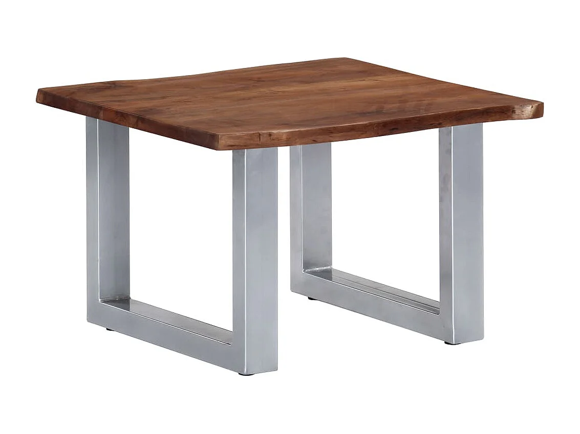 Table basse avec bord naturel 60x60x40 cm Bois d'acacia massif