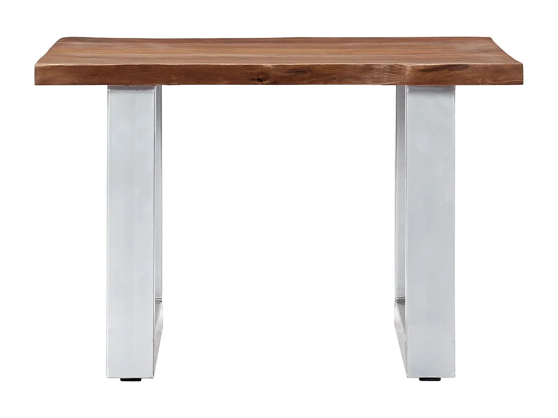 Table basse avec bord naturel 60x60x40 cm Bois d'acacia massif