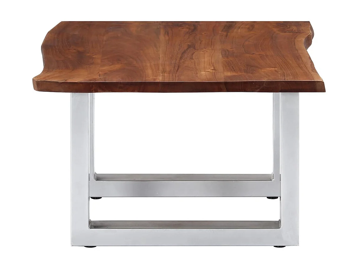 Table basse avec bord naturel 60x60x40 cm Bois d'acacia massif