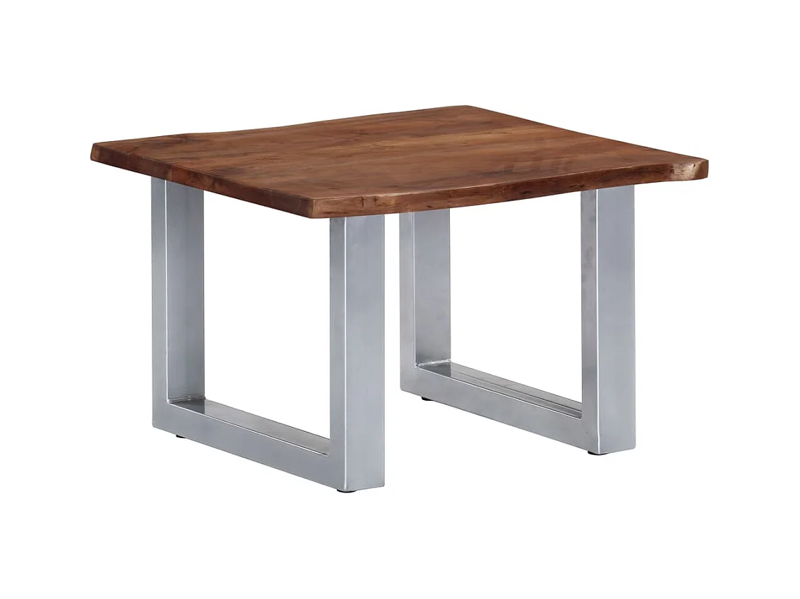 Table basse avec bord naturel 60x60x40 cm Bois d'acacia massif